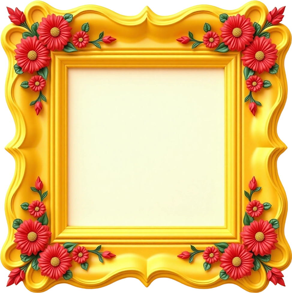 Golden Floral Picture Frame